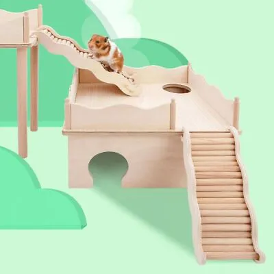 £7.08 • Buy Mice Wooden Climbing Ladder Ramp Bridge Hamster Chew Toys Cage Accessories