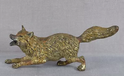 1900s VIENNA BRONZE Crouching FOX • $195