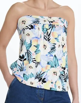 £3.49 • Buy Ladies Floral Size S -xxl Strapless Sleeveless Bandeau Boob Tube Top