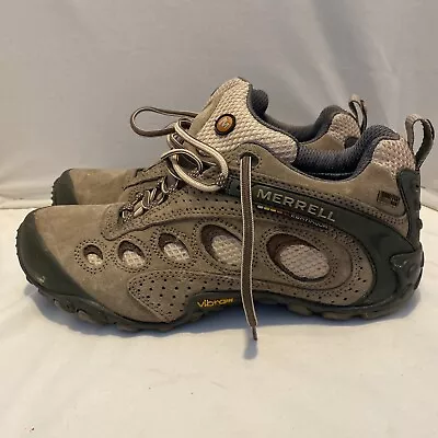 MERRELL WOMEN'S CHAMELEON ARC 2 STONE/BROWN Gore-Tex HIKING BOOTS SIZE 9/M • $34.99