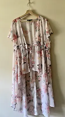 £3.99 • Buy Primark Kaftan Beach Cover Up Floral Kimono Sheer Tie Size 20