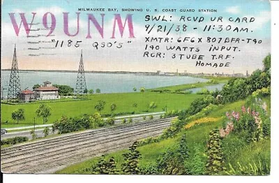 QSL 1938 Milwaukee Wisconsin   Radio Card • £5.72