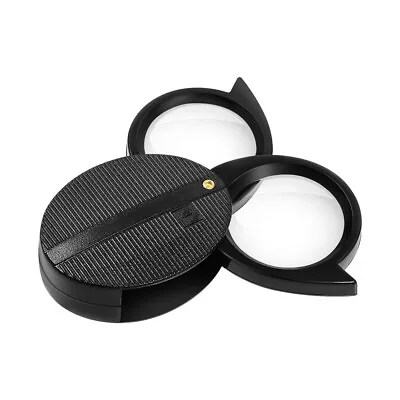 Pocket Magnifying Glass 5X 10X Folding Small Magnifier For Reading • £6.48