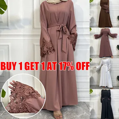 Muslim Ladies Long Dress Abaya Jilbab Kaftan Dubai Cardigan Robe Maxi Dress • £22.26