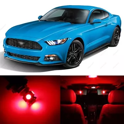 9 X Red LED Interior Light Package For 2015 - 2018 Ford Mustang + PRY TOOL • $10.99