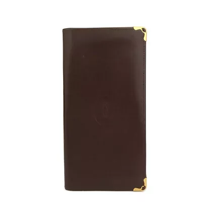 Must De Cartier Leather Bifold Long Wallet/9Y0614 • $1