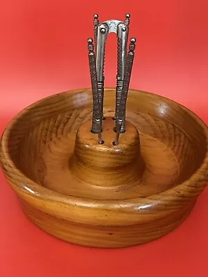 $35 • Buy Antique William A Rogers C.1909 Nutcracker & Picks With Wood Bowl
