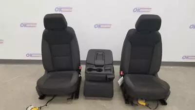 19 Chevy Silverado 1500 Manual Front Seat Set Split Bench Black Cloth Crew Cab • $750