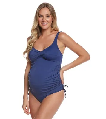 Prego Maternity Soikd Twist Tankini NAVY  Set XS (2-4) FAST FREE SHIP US SELLER • $49.99