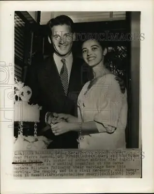 1956 Press Photo Jean-Pierre Aumont And Marisa Pavan Wed In Santa Barbara CA • $19.99