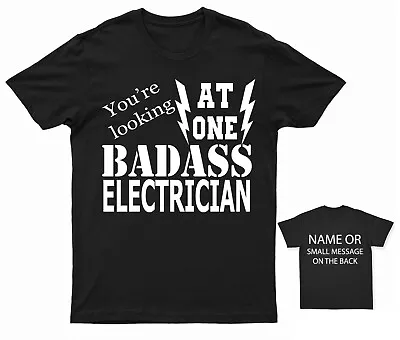 £14.95 • Buy Badass Electrician  T-shirt  Funny Ideal Father Day Birthday Gift For Him