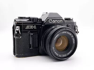 Canon AE-1 SLR Camera FD 50mm F1.8 Analog 35mm SLR Lens - Maintained • £143.76