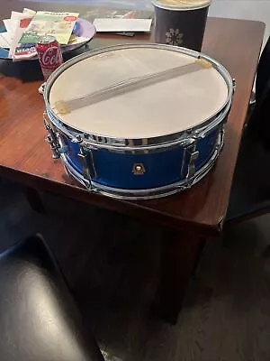 1950's 1960s Vintage Ludwig 6 Lug Snare Drum 14x 5   Blue Sparkle • $668.02