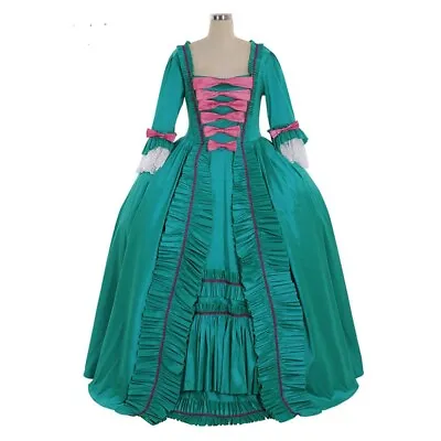 Marie Antoinette Gown Dress Rococo 18th Century Rococo Gown Green Dress  • $62.51