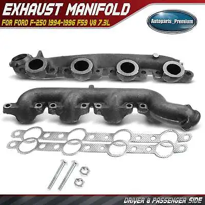 2x Left & Right Exhaust Manifold W/ Gasket For Ford F-250 1994-1996 F59 V8 7.3L • $137.99
