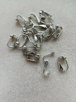 10/20/30/40 Pairs Silver Plated Clip Ons Earring Blanks In 2 Designs  • £2.99