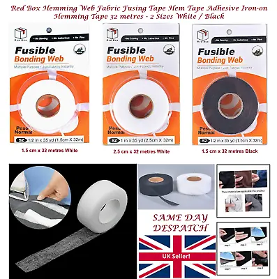 £4.99 • Buy Hemming Web Fabric Fusing Tape Hem Tape Adhesive Iron-on Hemming Tape 32 Metres