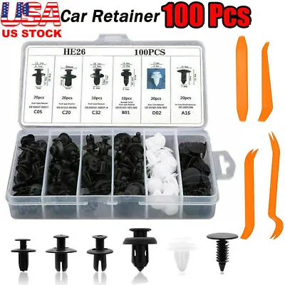 $8.48 • Buy For Ford Car Push Pin Rivet Bumper Door Trim Panel Retainer Clip Fastener Kit