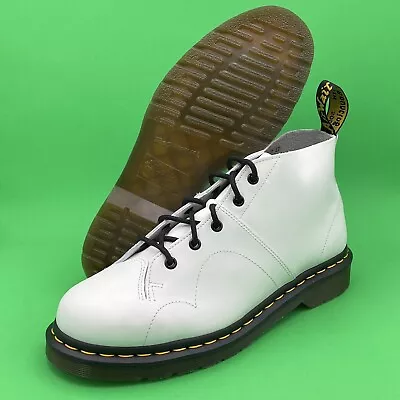 NWT Dr. Martens Church White Smooth Leather Ankle Boots Size Men's US Size 10 • $99.98