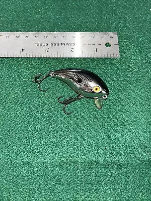 Vintage Tom Mann’s Baby 1- Shallow Diving Chro/Blk Scale Fishing Lure Nice Bait • $5.99