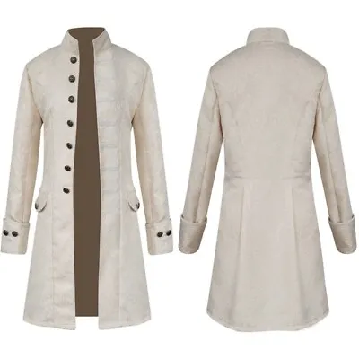Men Victorian Frock Coat Steampunk Tailcoat Long Jacket Vamp Gothic Vintage Slim • $77.46