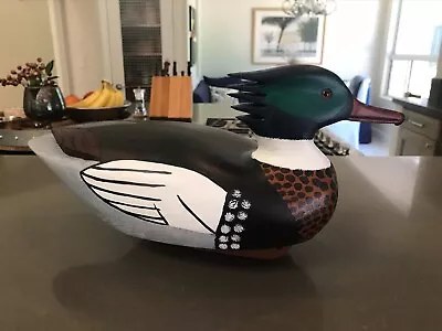 DRAKE RED BREASTED MERGANSER Hunting Decoy By Stan Vath - Olivenhain CA • $199