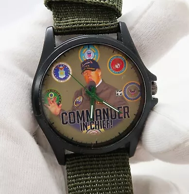 TRUMP 2024  Commander In Chief  Military  RARE MEN'S CHARACTER WATCH M-89 • $14.99