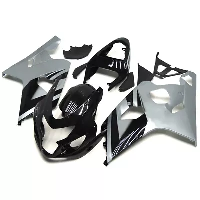 Silver Black ABS Fairings For Suzuki GSXR600 GSXR750 K4 2004 2005 Motor Plastics • $321.95