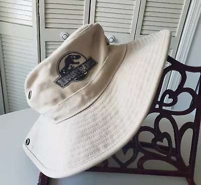 Universal Studios Jurassic World Safari Hat Khaki Wide Brimmed Chin Strap T-rex • $38