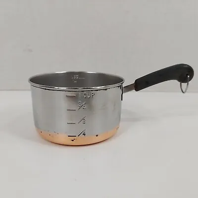 Vintage Revere Ware Copper Clad Bottom 1 Cup Measuring Butter Warmer Pan 6  • $14.99