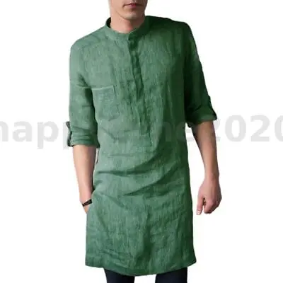 £14.99 • Buy INCERUN Men's Saudi Arab Muslim Kurta Shirt Long Sleeve Kaftan Loose Tunic Dress