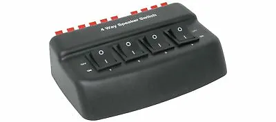 Stereo Speaker 4 Way Switch Box Splitter/Selector For 2/4 Pairs Of Speakers • £21.92