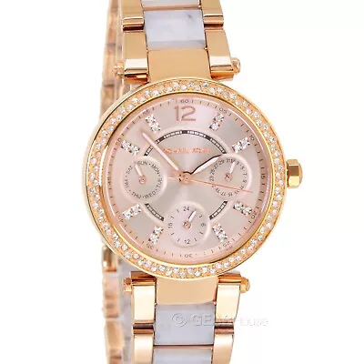 $108.04 • Buy MICHAEL KORS Womens Mini Parker Multifunction Watch Crystals Rose Gold Acrylic