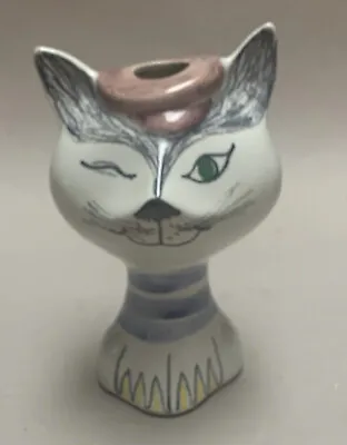 $45 • Buy Cat Head Vase, Italy, Mid Century Modern, 5 3/4 , Handpainted, Vintage