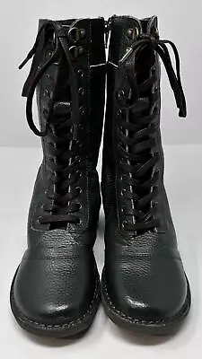 Miz Mooz Leather Lace-Up Boots - Path - EU 36 (5.5-6) - Green • $90