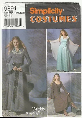 £5.20 • Buy FF Simplicity 9891 Cos Play Lord Of Rings Medieval Costume Sewing Pattern 14-20