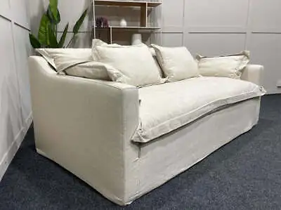 Timothy Oulton Panas 3 Seater Sofa White Linen • £2199