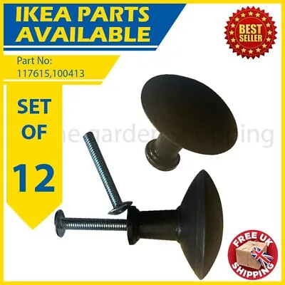 12 X Original IKEA HEMNES Drawer Knobs Handles With Screws LARGE (117615100413) • £5.99