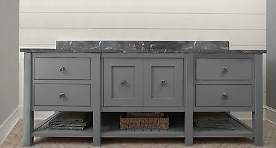 Double Washstand Vanity Painted Bathroom Unit 1800mm Granite Top Pick A Colour • £2536