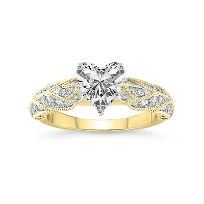 IGI Certified Lab Created Diamond Ring 14K Or 18K Gold Vintage Willow Ring Charm • $1868.65