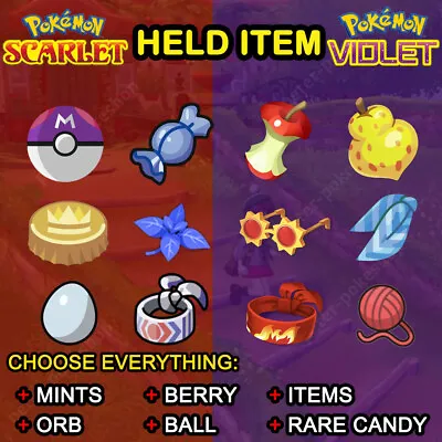 ✨ All Held Item✨ Pokemon Scarlet Violet The Indigo Disk DLC Master Ball Mints • $1