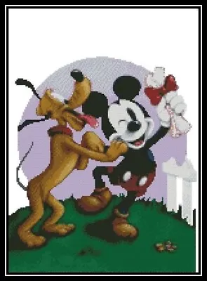 Mickey Mouse And Pluto - Cross Stitch Chart/Pattern/Design/XStitch • $6.85