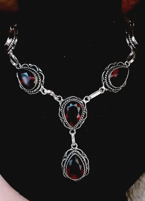 £18 • Buy Mozambique Red Garnet 925 Sterling Silver Necklace