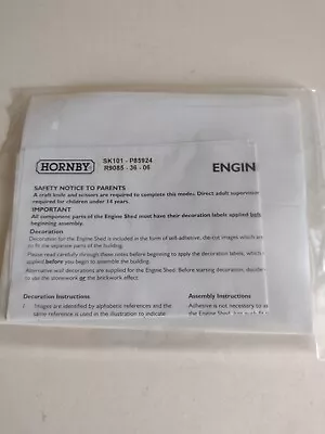 Hornby 00 Gauge Model Rail Accessories.R9085 Engine Shed Adhesive Decor Sheets • £2.50