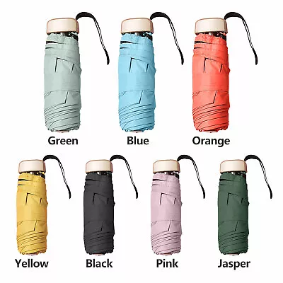 $5.40 • Buy 5-Folding Umbrella Mini Pocket Parasol Anti-UV Sun Protection Windproof Parasols
