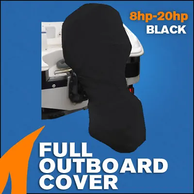 $45.95 • Buy Full Outboard Boat Motor Engine Cover Dust Rain Protection Black - 8hp - 20hp