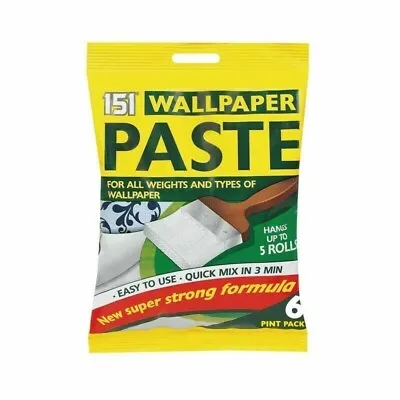 151 Wallpaper Paste 6 Pint Pack 5 Rolls For All Types Paper • £2.85