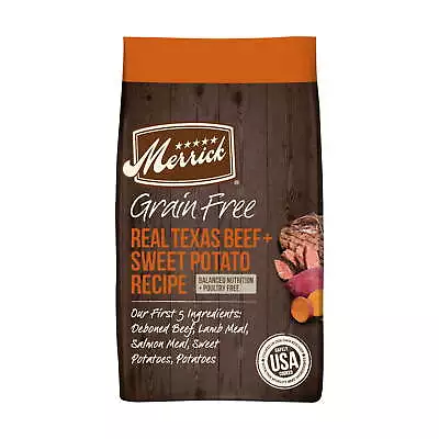 Merrick Real Texas Beef&Sweet Potato Nutrition Dry Dog Food Grain Free 10 Lb Bag • $48.87