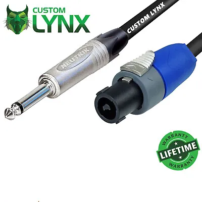 Neutrik Speakon To Jack Speaker Cable. Pro Passive Speaker Lead. Low Resistance. • £16.39