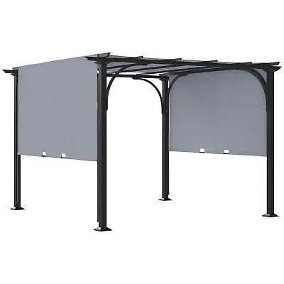 Outsunny Outdoor Retractable Pergola Garden Sun Shade Patio Canopy Shelter • £300.99